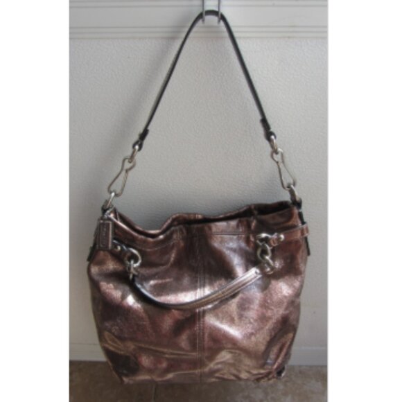 COACH "Brooke" Pewter & Copper Leather Hobo Shoulder Handbag K1176-F17165 - Picture 1 of 10